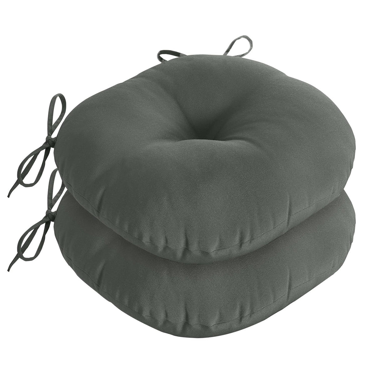 downluxe front view showing two dark grey cushions and neat finish for cozy seating