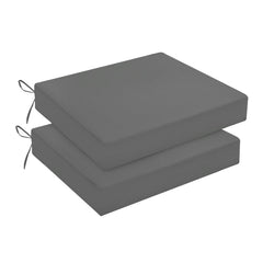 downluxe front view of two dark grey cushions showing neat corners and fit benefit