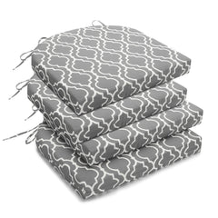 downluxe front view set of four cushions showing coordinated grey gourd color and neat edges for refreshed patio seating