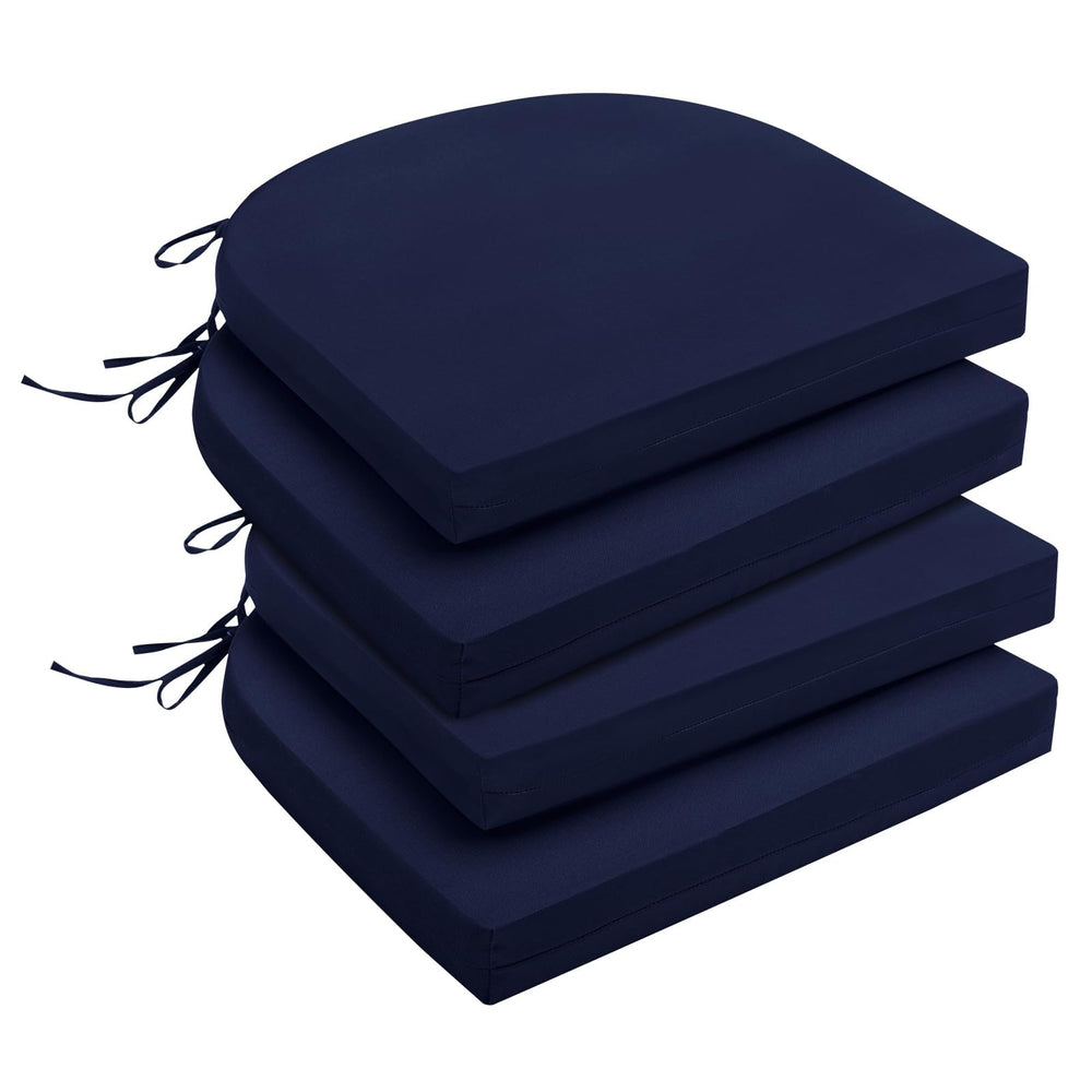 downluxe front view set of 4 navy cushions showing neat coordinated seating