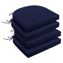 downluxe front view set of 4 navy cushions showing neat coordinated seating