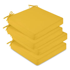 downluxe front view showing four yellow cushions and bright patio styling benefit durability