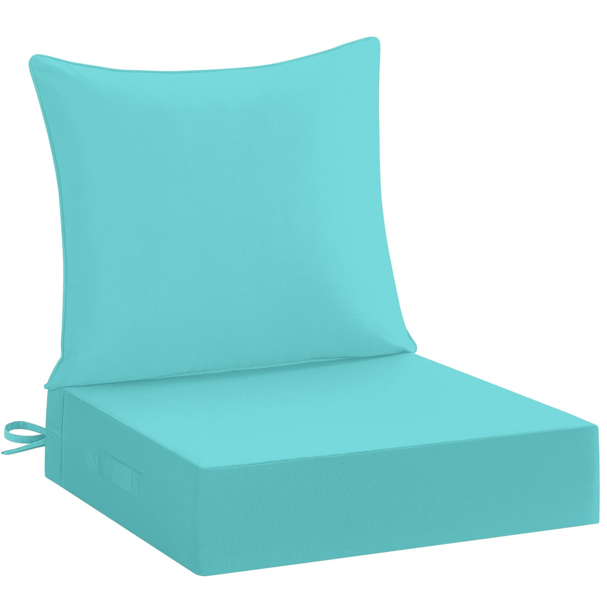 downluxe front view of teal seat and back set showing clean fit and color retention benefit