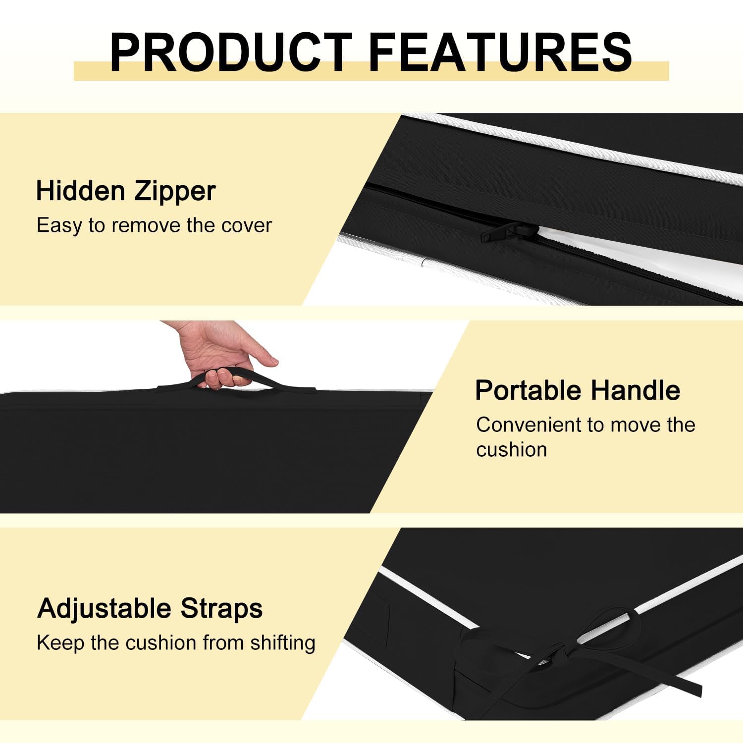 downluxe handle and edge seam for easy carrying and durable finish