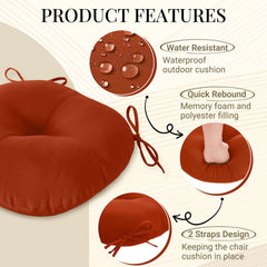downluxe cushion on metal bistro chair demonstrating secure fit and improved seating comfort