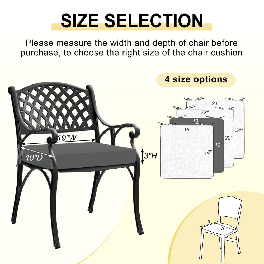 downluxe cushion in use on patio chair adding comfortable seating benefit