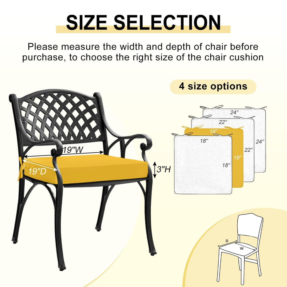 downluxe cushions in use on a patio dining set showing comfortable seating benefit
