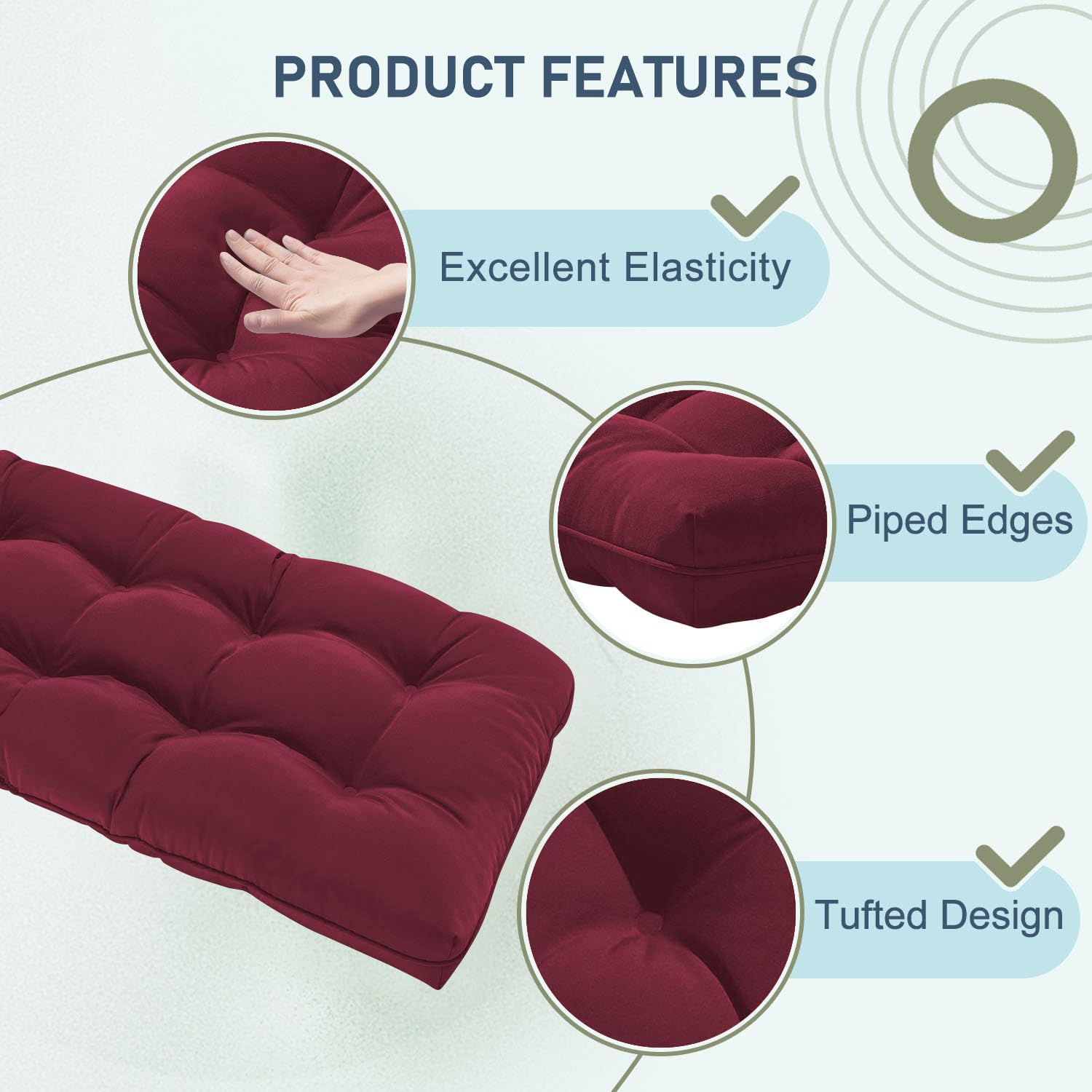 downluxe cushion on porch swing creates cozy outdoor seating spot