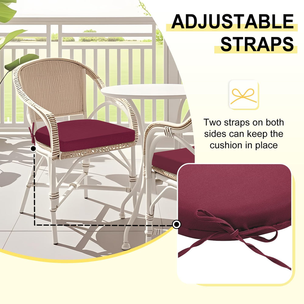 downluxe cushions on a patio dining set adding color and comfort