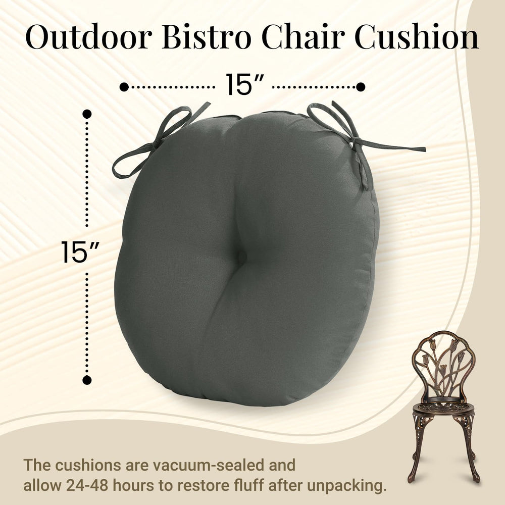 downluxe on bistro chair in patio lifestyle scene showing style and outdoor use
