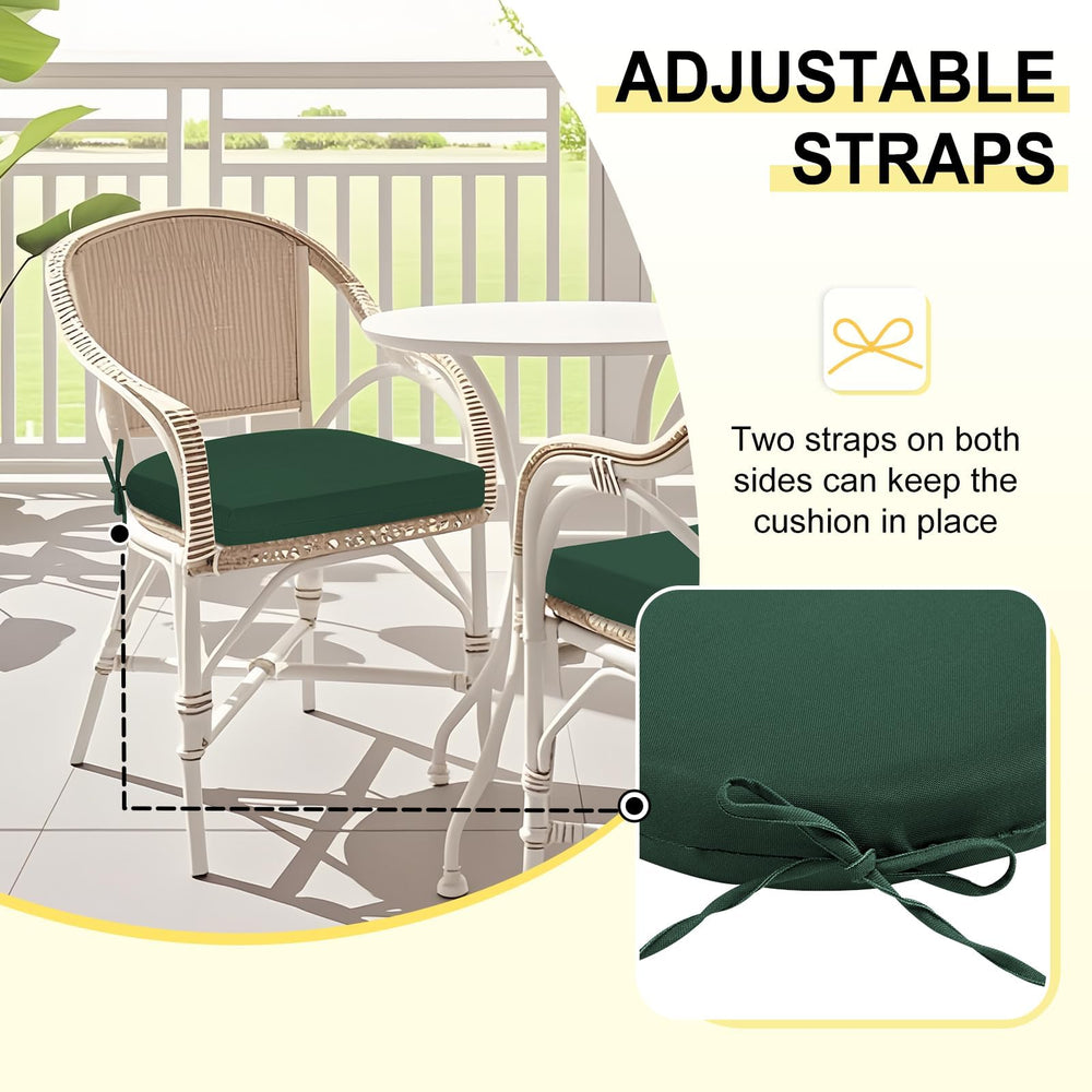 downluxe cushions on patio chairs in a garden scene demonstrating outdoor-ready comfort