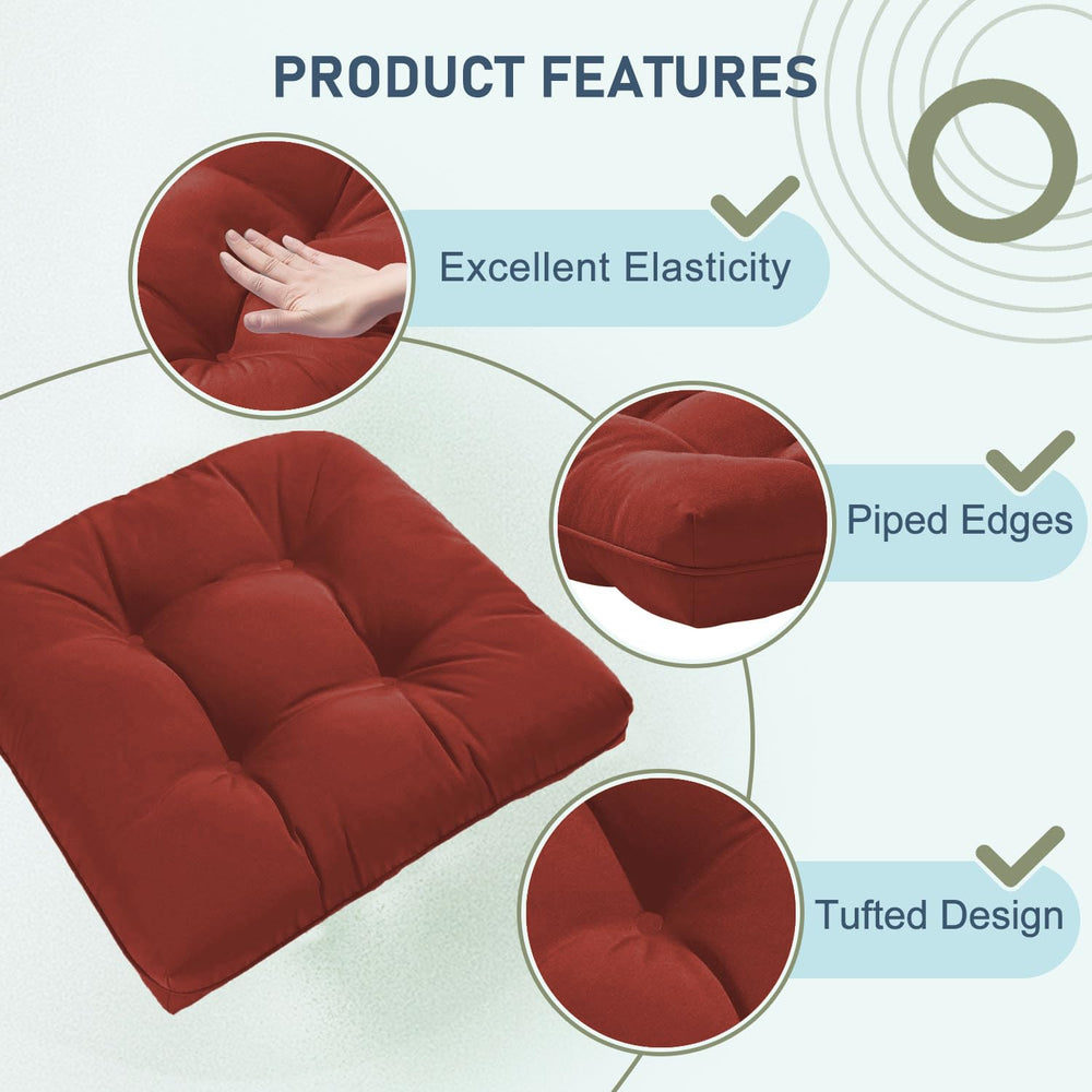 downluxe cushions on patio dining chairs adding style and comfortable seating
