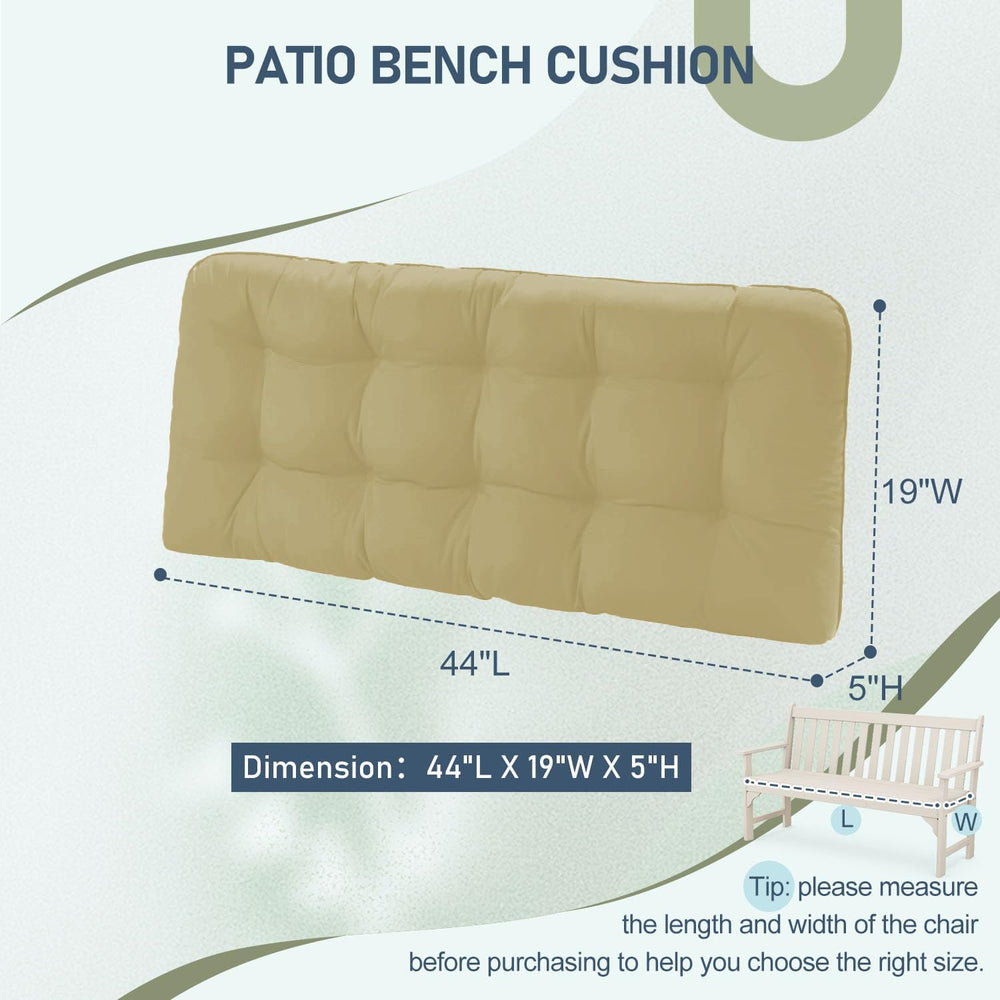 downluxe cushion on a standard bench for size comparison and fit confirmation