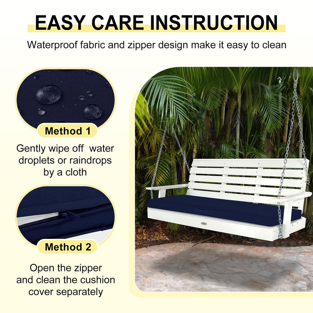 downluxe cushion on standard bench illustrating correct size and fit