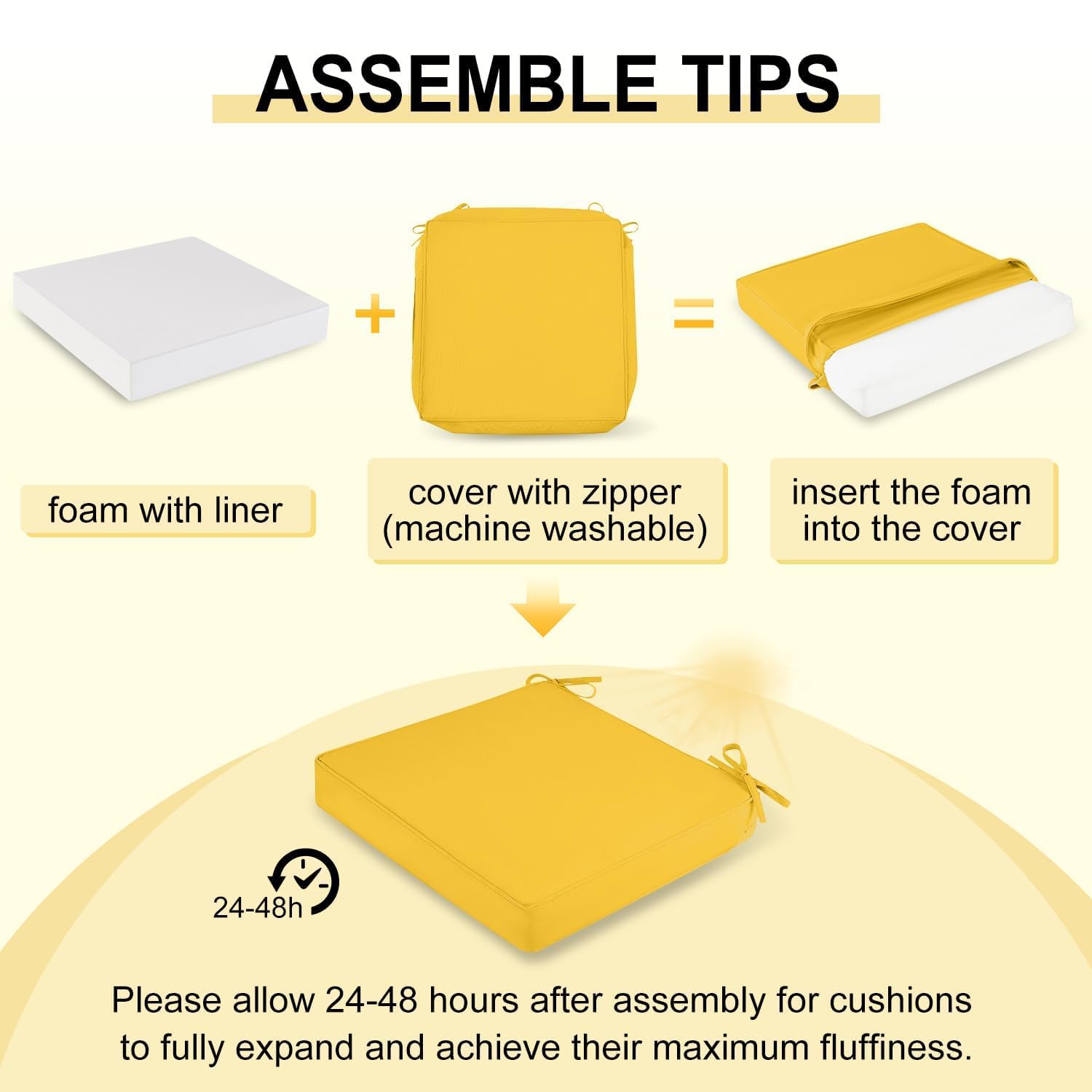 downluxe cushion beside a ruler showing 19x19x3 size for correct fit benefit