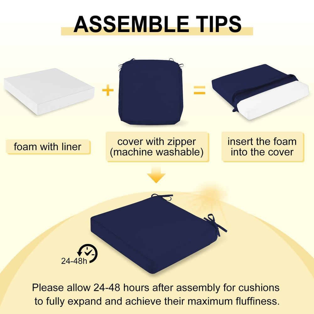 downluxe cushion size comparison on chair illustrating fit