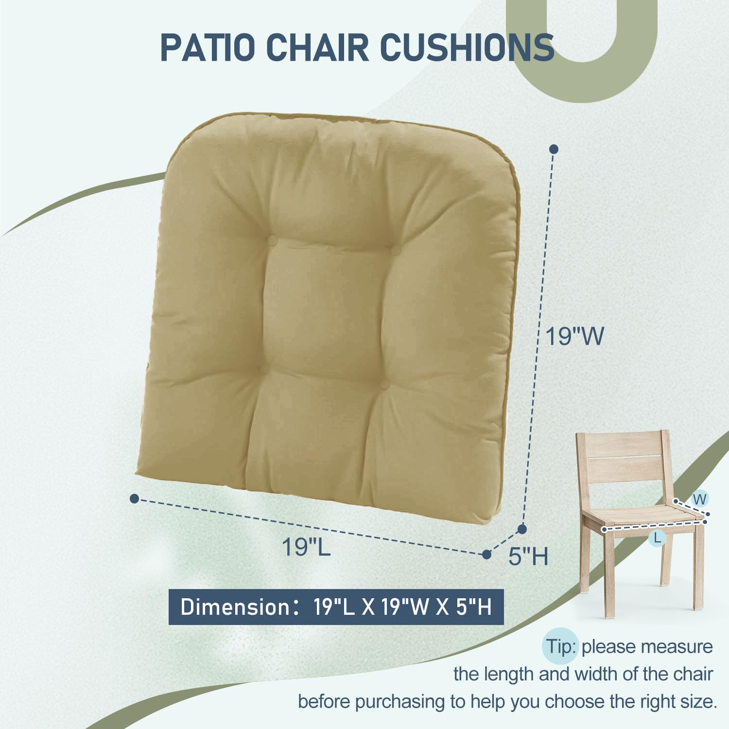 downluxe cushion on chair for scale showing fit for standard seats