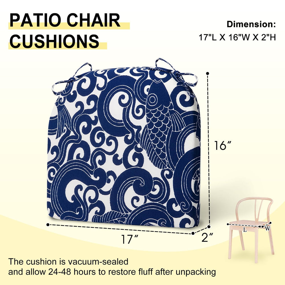 downluxe cushion next to ruler showing 17x16x2 inch dimensions for fit