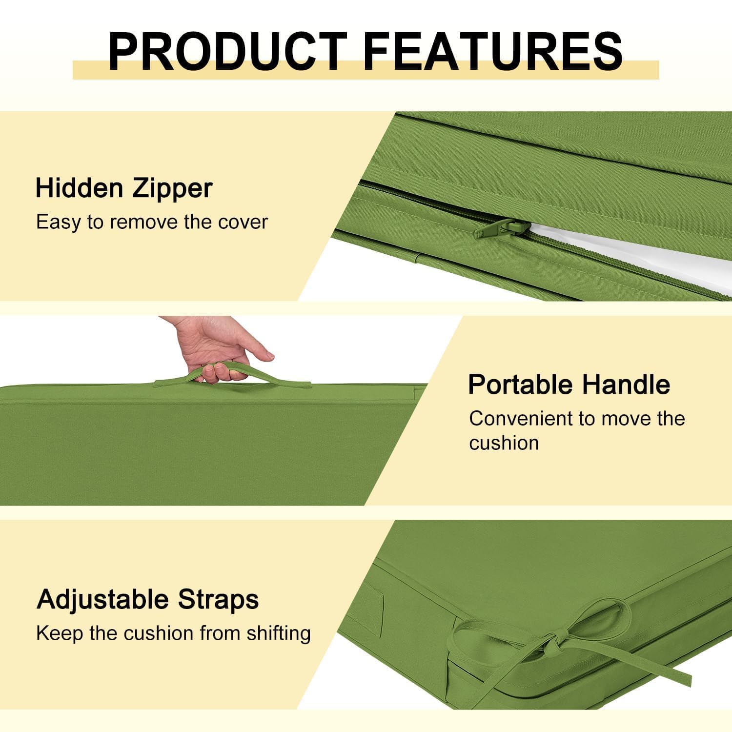 downluxe close detail of ties and hidden zipper for secure fit and easy cover removal