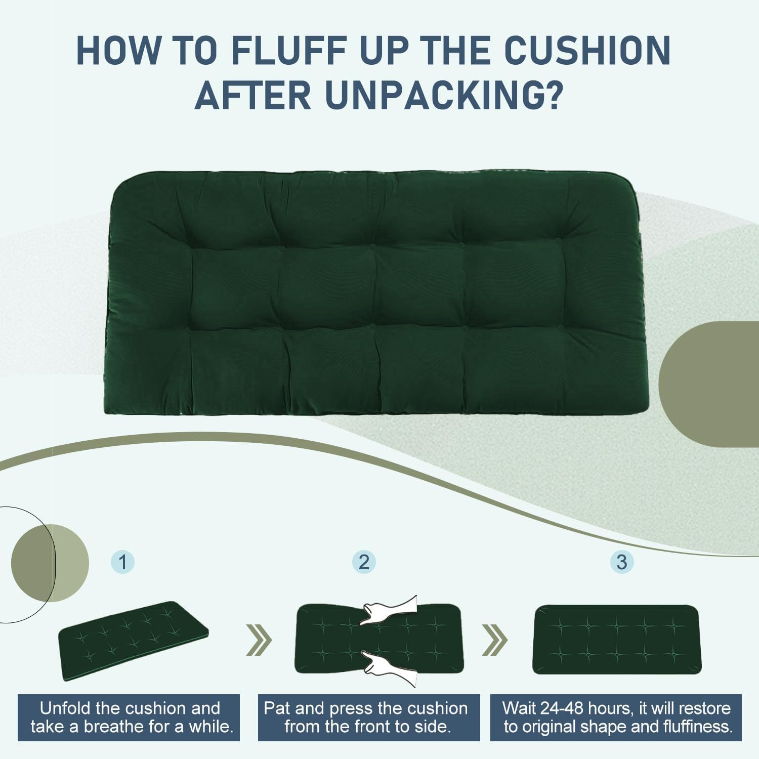 downluxe vacuum-packed cushion being unpacked to regain loft and shape
