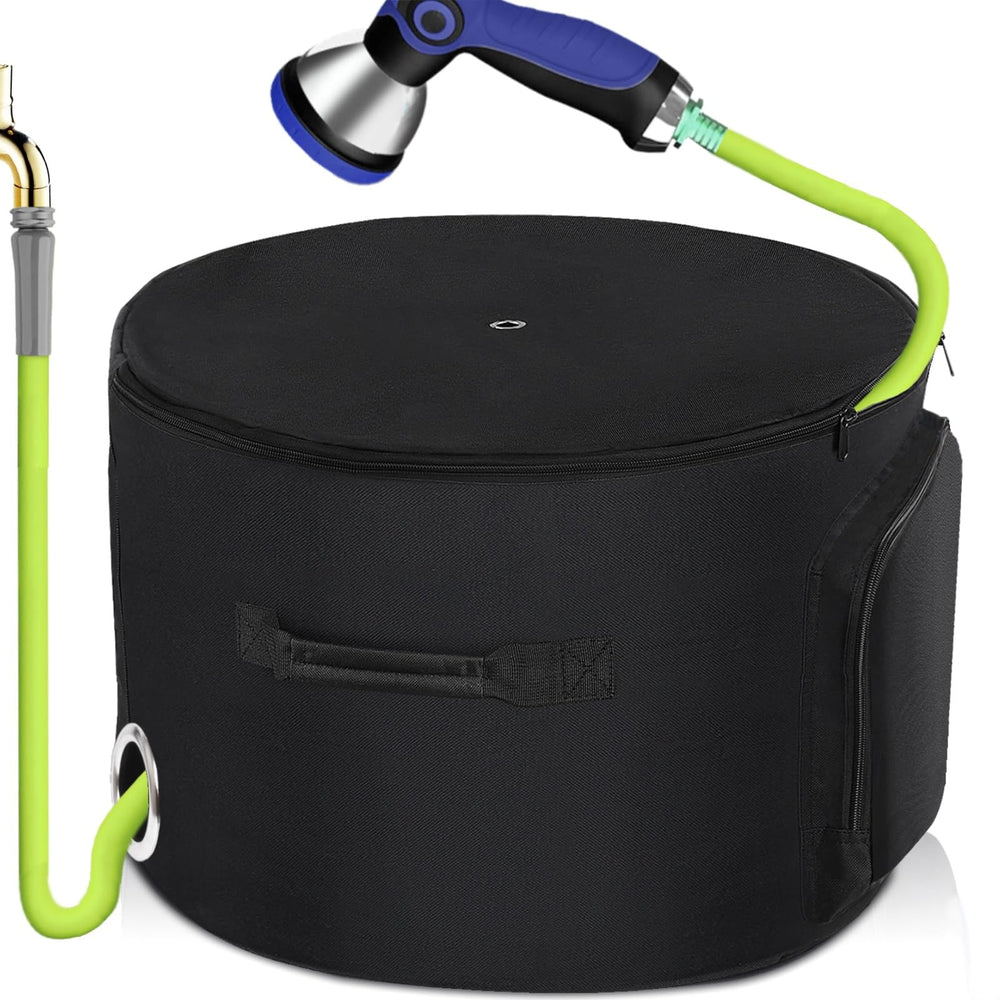 DoYiTiJQJ front view of hose pot showing tidy storage and quick access
