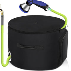 DoYiTiJQJ front view of hose pot showing tidy storage and quick access