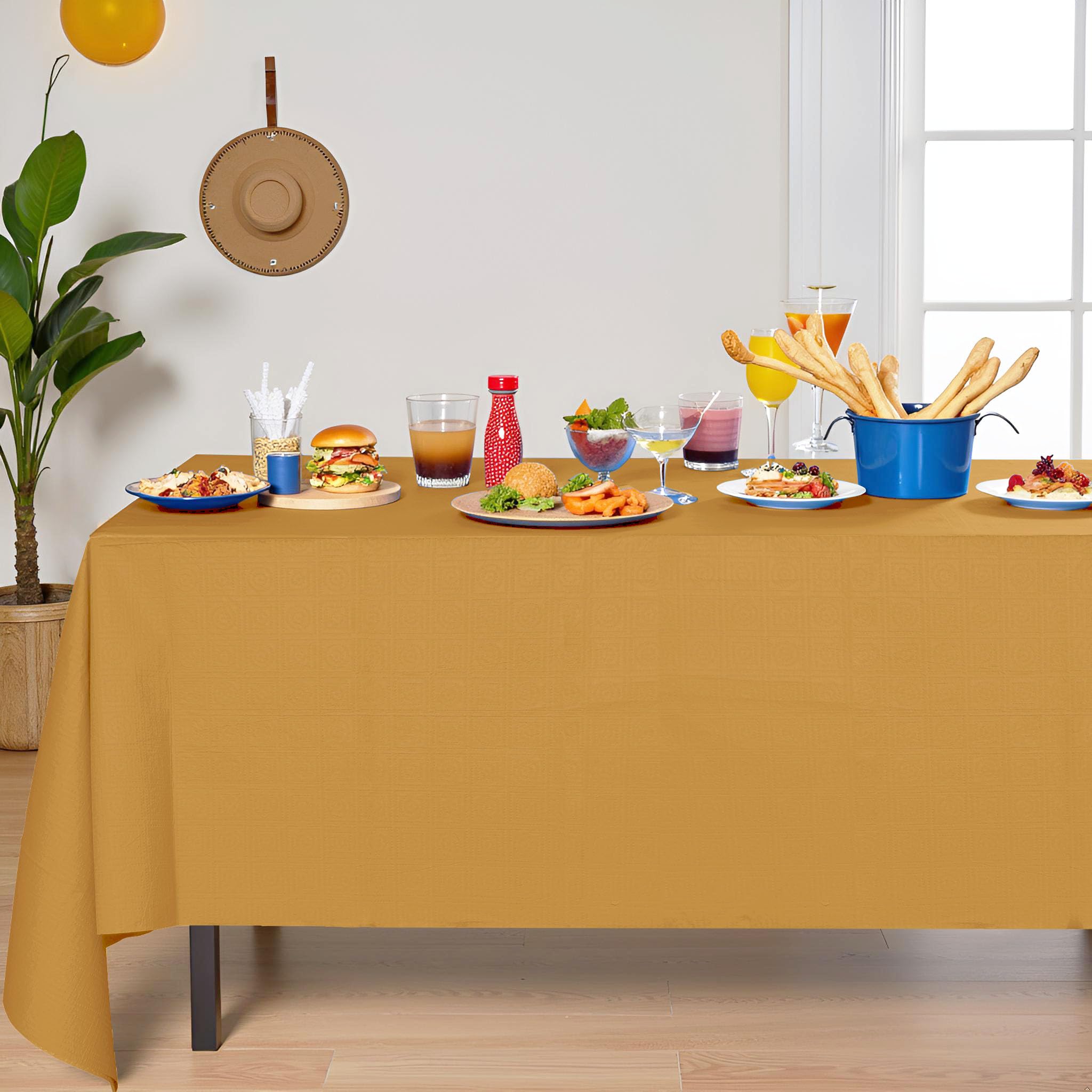 Dozobeede tablecloth in Thanksgiving setting enhancing holiday presentation