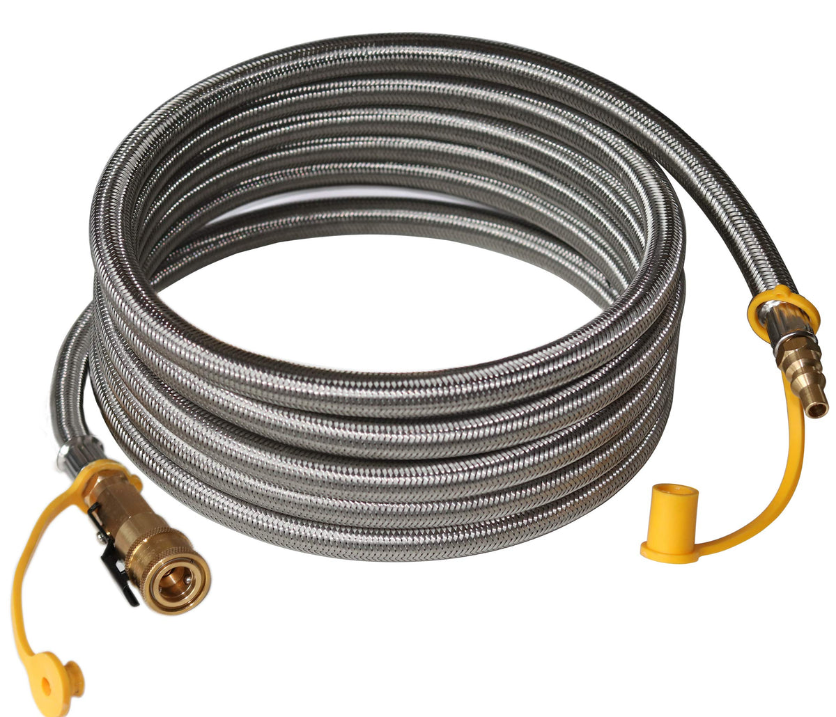 DOZYANT front view of hose assembly showing quick connect fittings for fast setup