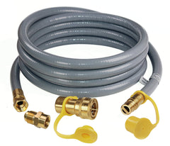 DOZYANT front view of 12ft natural gas quick connect hose showing connectors for easy installation