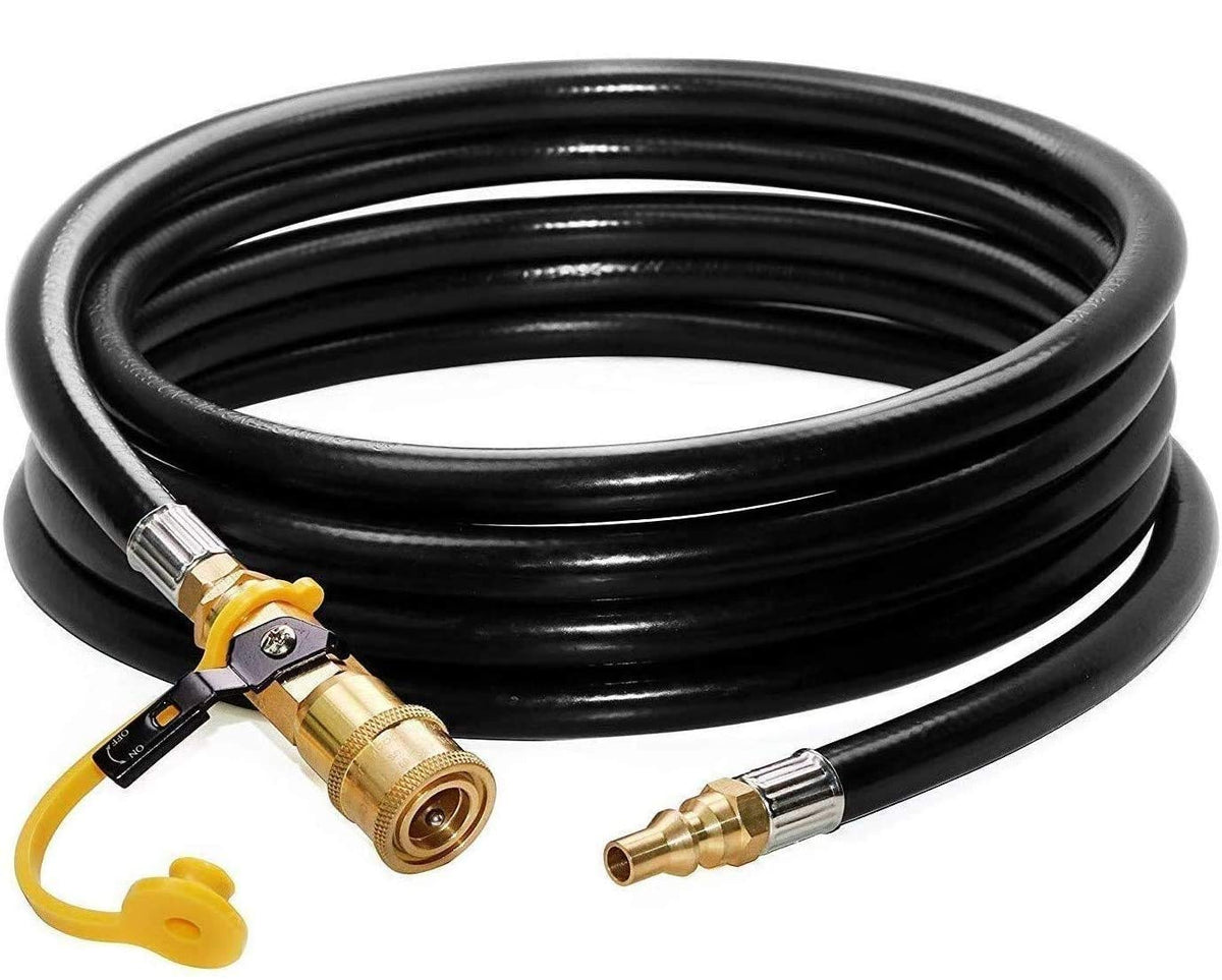 DOZYANT hose front packaging showing model and length, reliable RV grilling