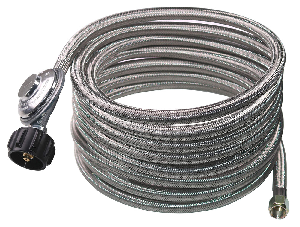 DOZYANT front view of regulator and 15ft hose showing full assembly and benefit of durability