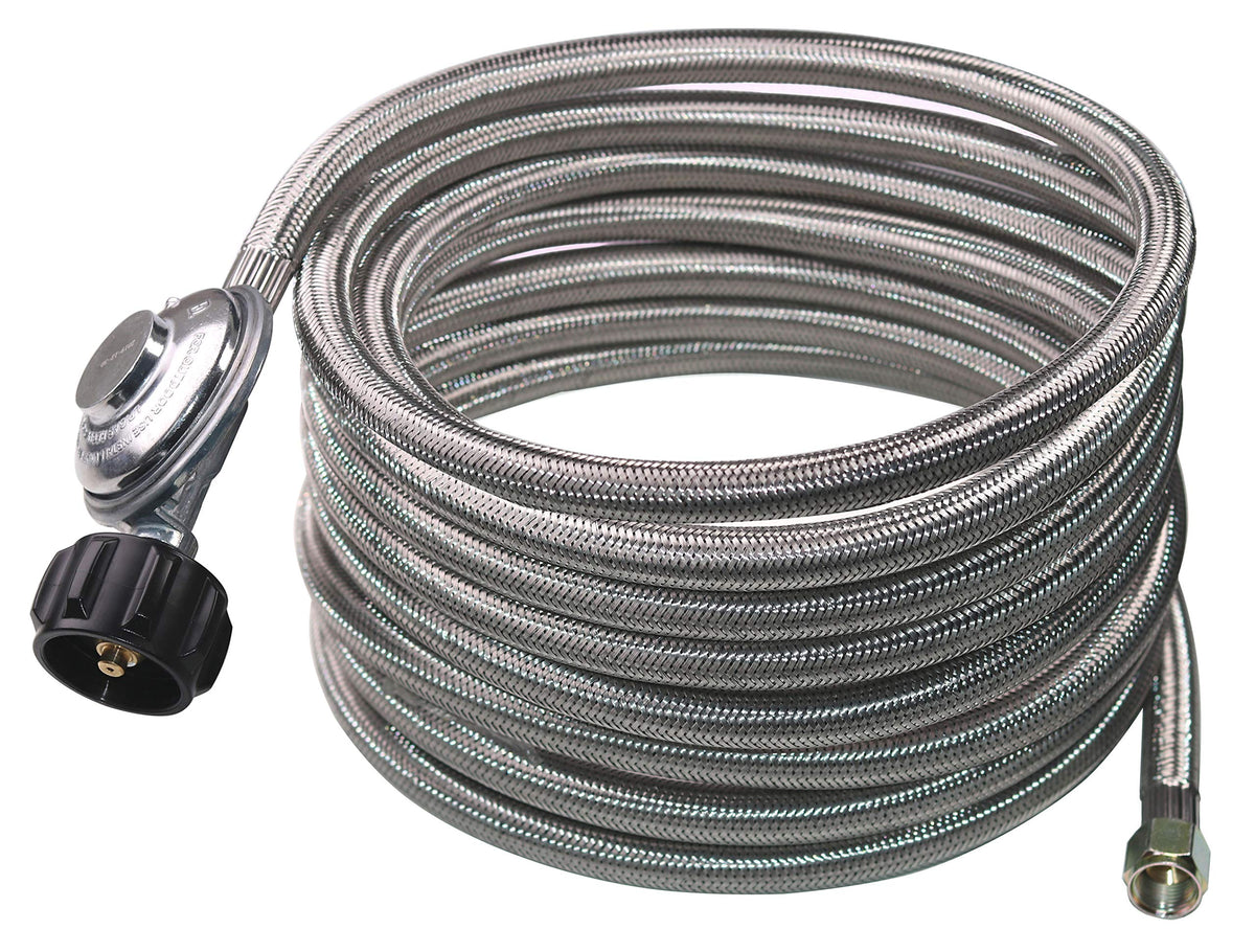 DOZYANT front view of regulator and 15ft hose showing full assembly and benefit of durability