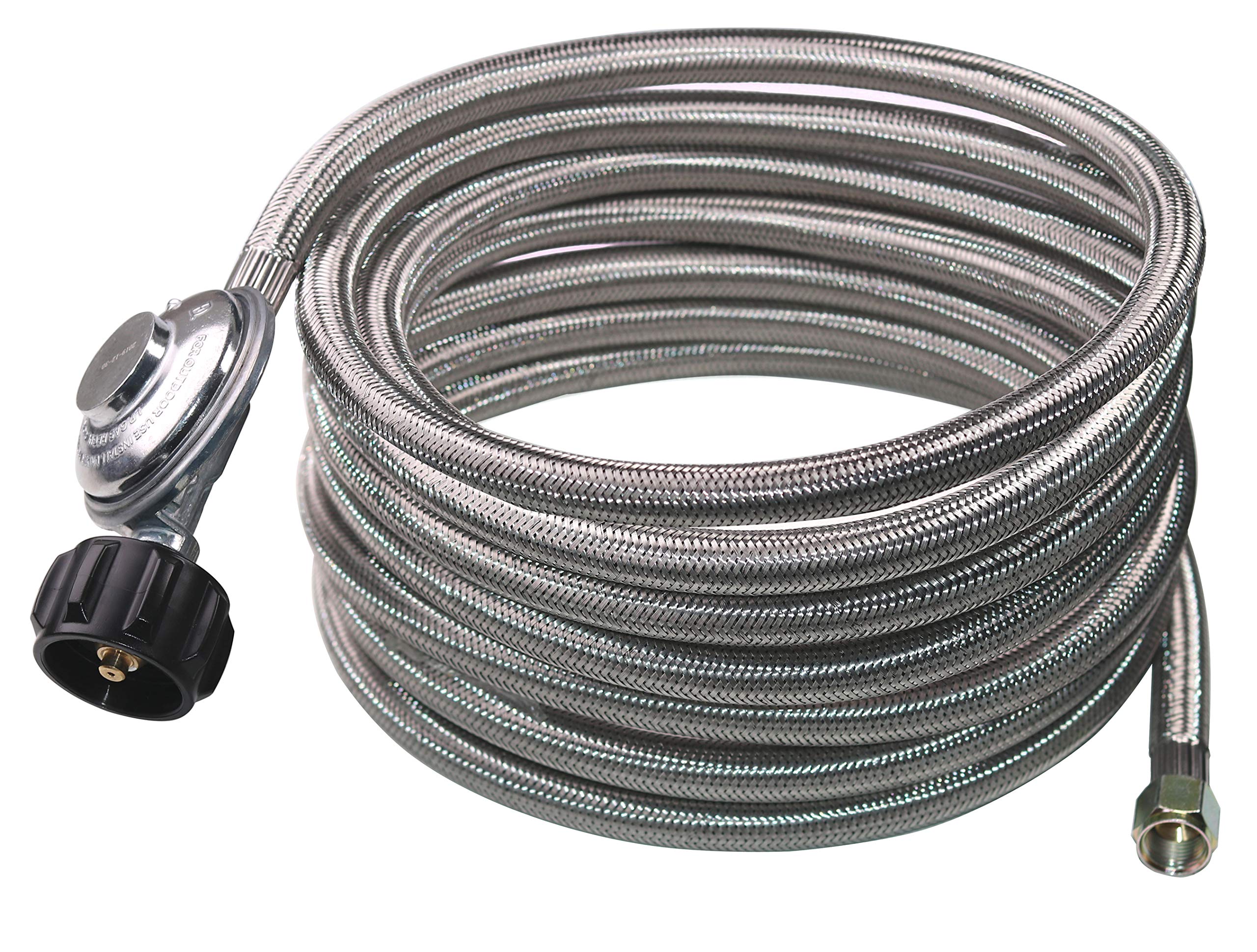 DOZYANT front view of regulator and 12ft hose showing durable assembly and safety