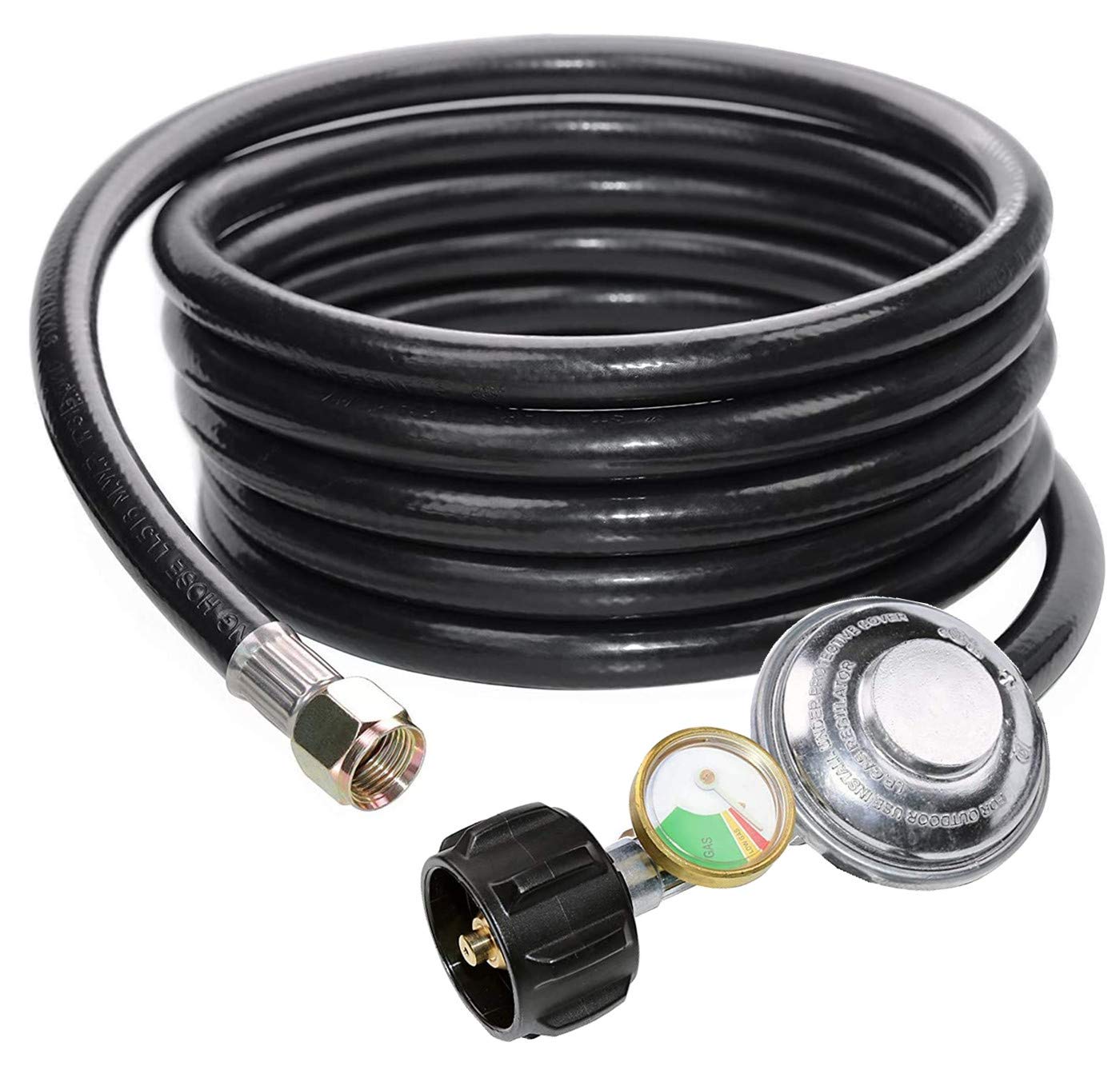 DOZYANT front view showing full 12-foot regulator hose and connectors for safe setup