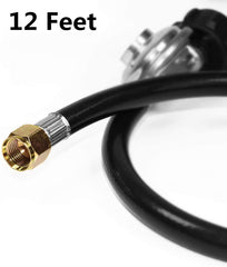 DOZYANT hose connected to gas grill demonstrating safer flexible placement