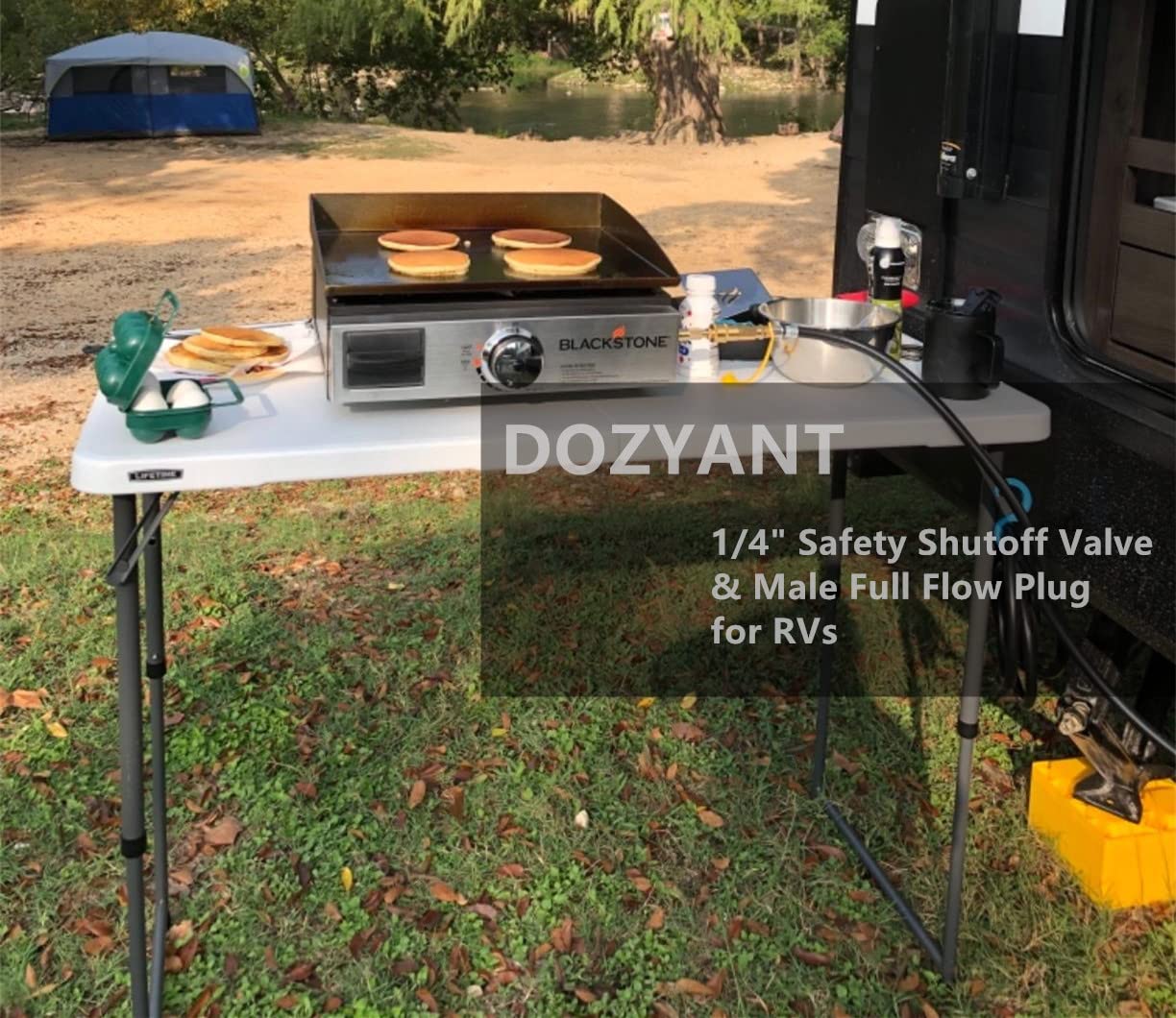 DOZYANT product label closeup showing pressure and compatibility details