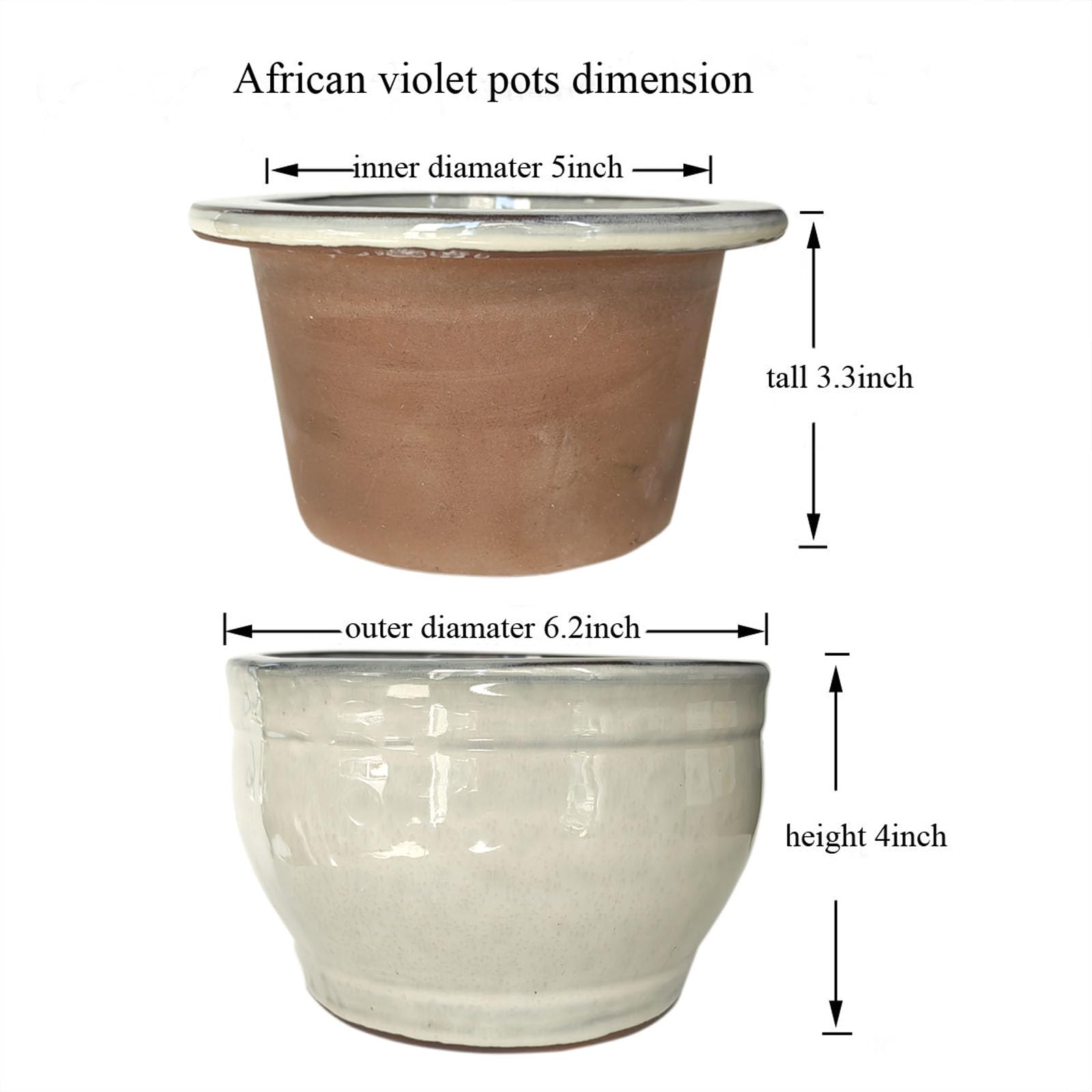 Dphagesy unglazed inner pot top view illustrating breathable surface for roots