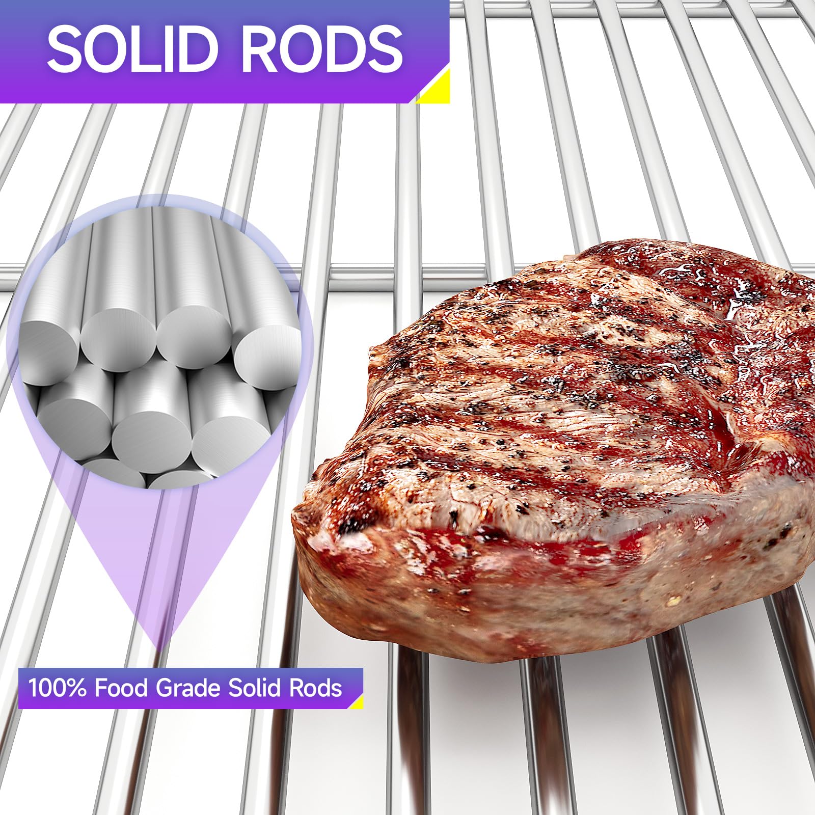 DPZM grates installed on a Weber grill demonstrating improved cooking surface performance