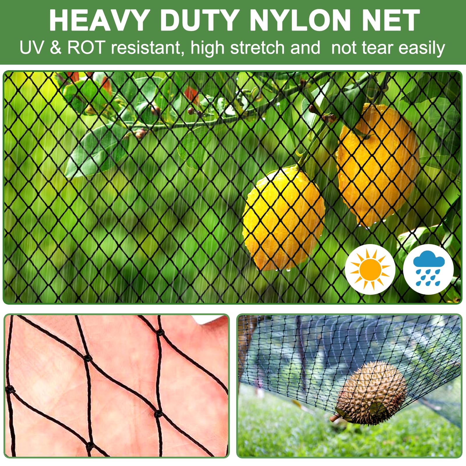 DQS close-up of 2.4 inch square mesh nylon texture showing durable, UV-proof fibers