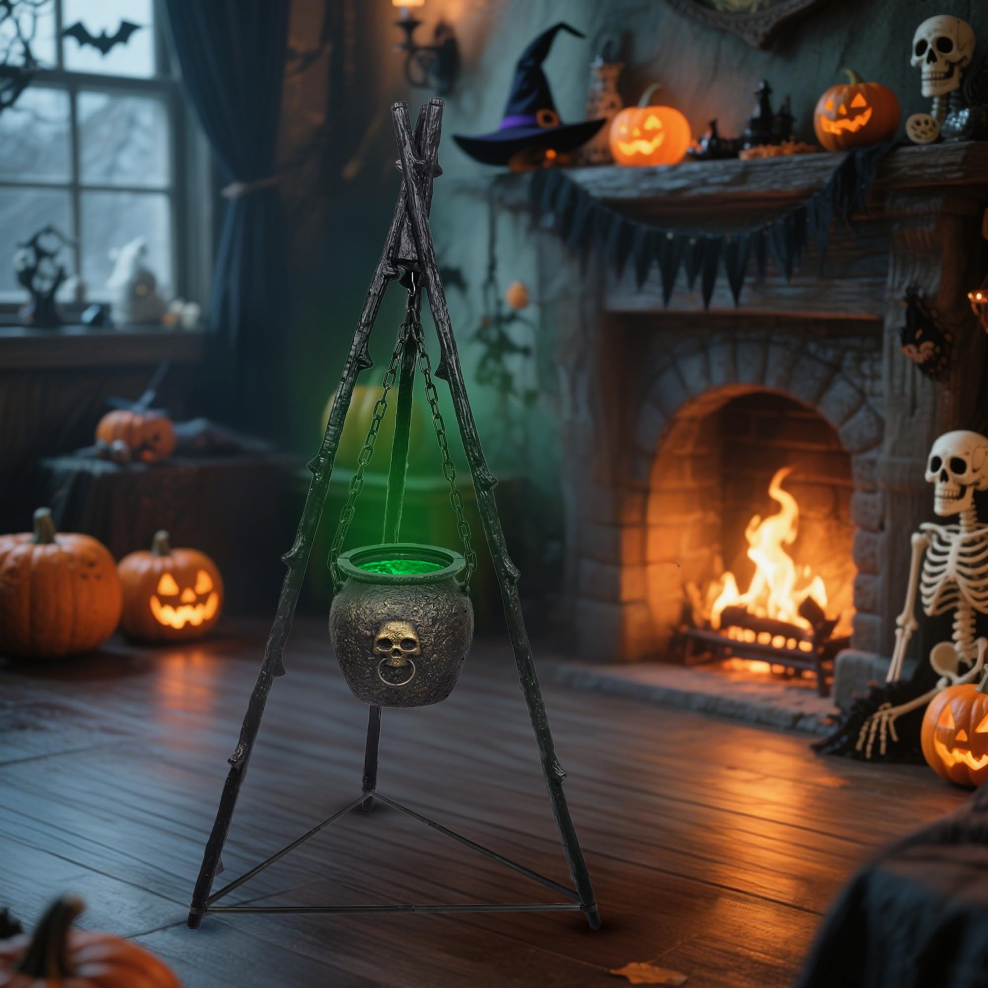 DR.DUDU cauldron next to person for scale, demonstrates 4.6ft presence
