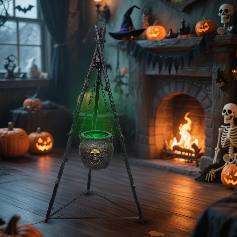 DR.DUDU cauldron next to person for scale, demonstrates 4.6ft presence