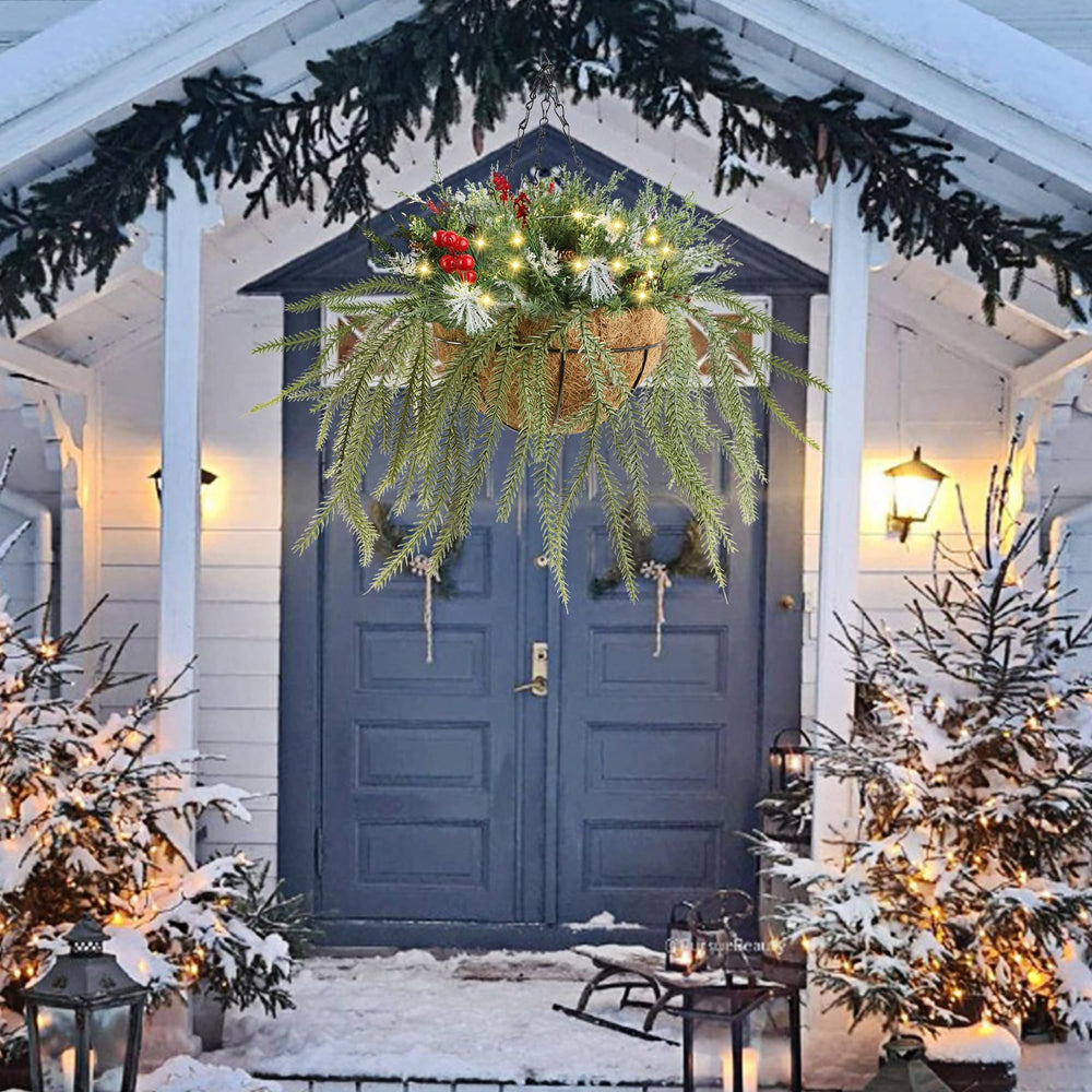 DR.DUDU hanging basket displayed on staircase adding holiday atmosphere