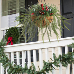 DR.DUDU basket lit at night on porch creating warm welcoming glow