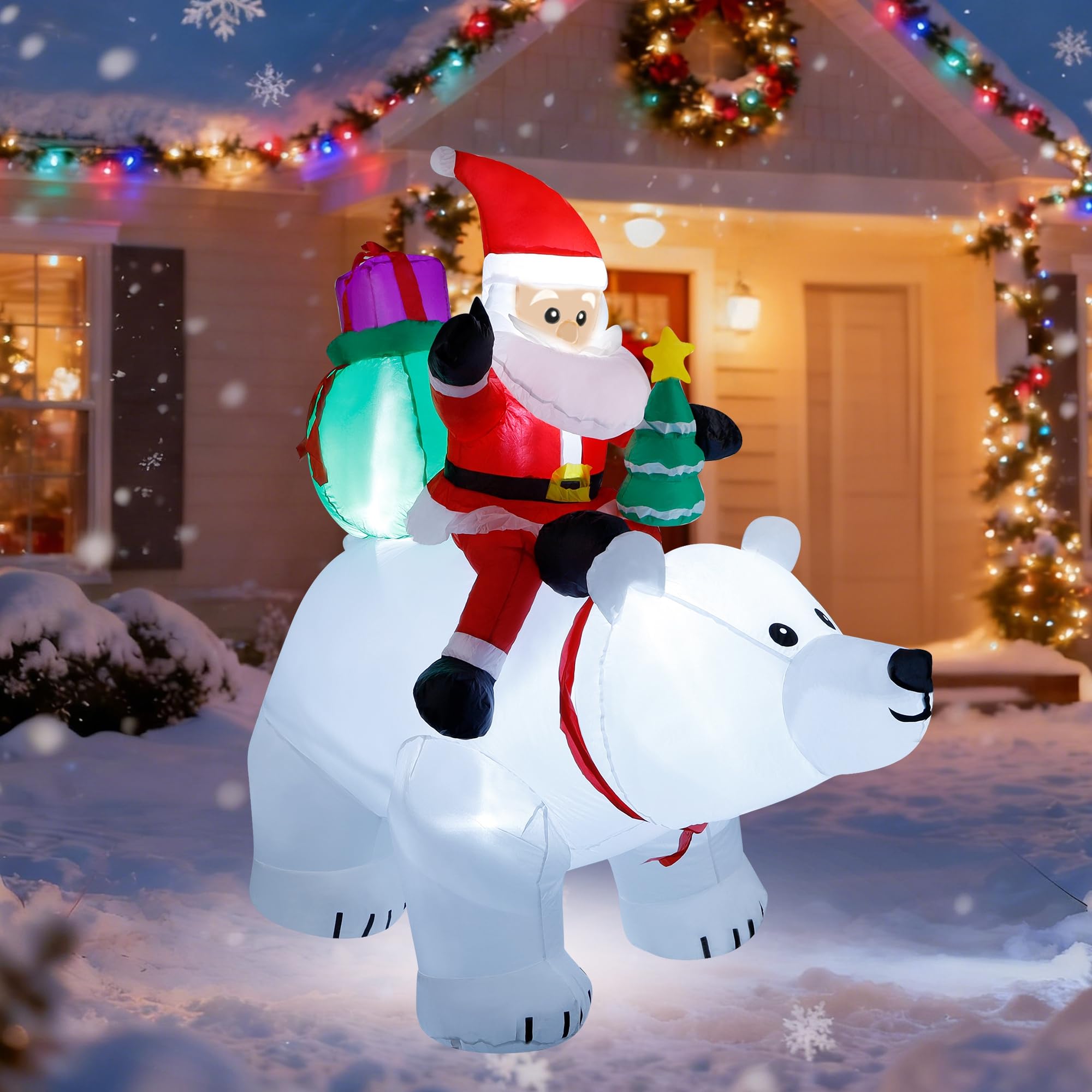 DR.DUDU nighttime yard display glowing LEDs attract neighborhood attention