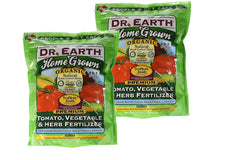Dr. Earth front packaging showing 2-pack of 4 lb bags and organic labels