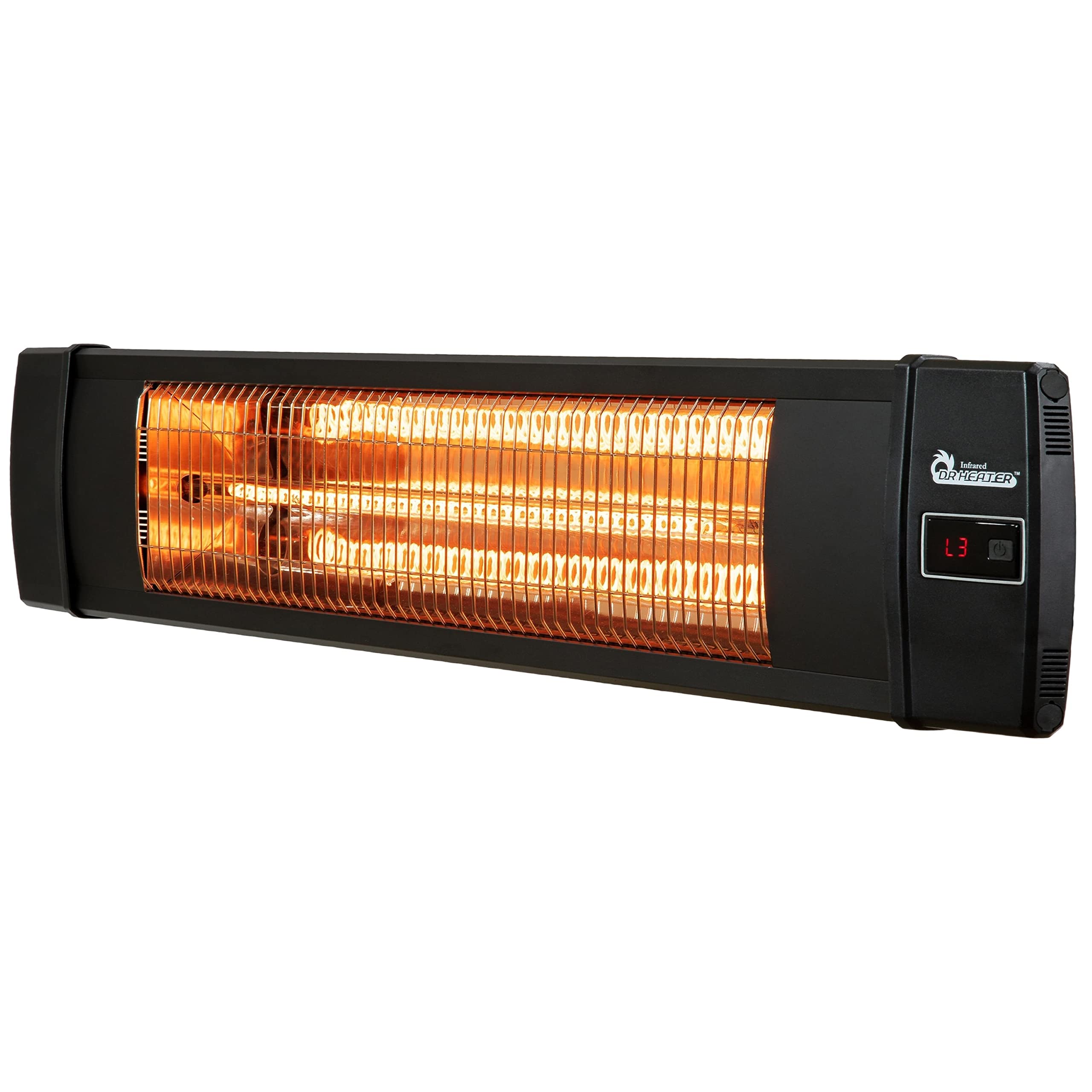 DR. INFRARED HEATER front view showing compact design and quick warmth