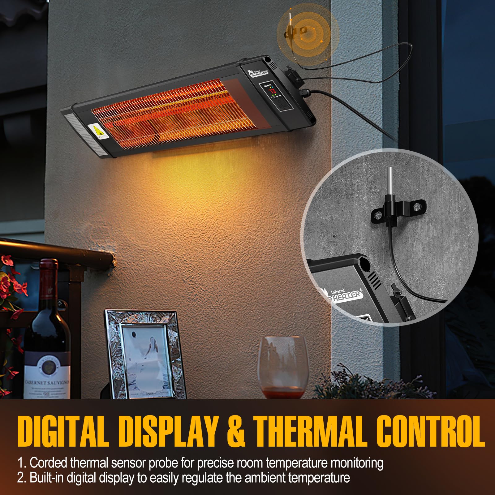 DR. INFRARED HEATER warming plants in a greenhouse providing focused plant-friendly heat