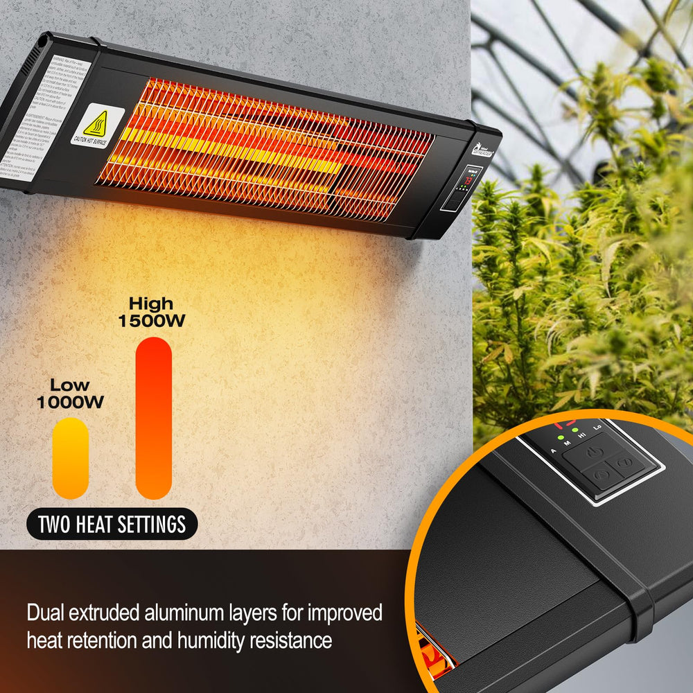 DR. INFRARED HEATER ceiling-mounted installation showing space-saving benefit