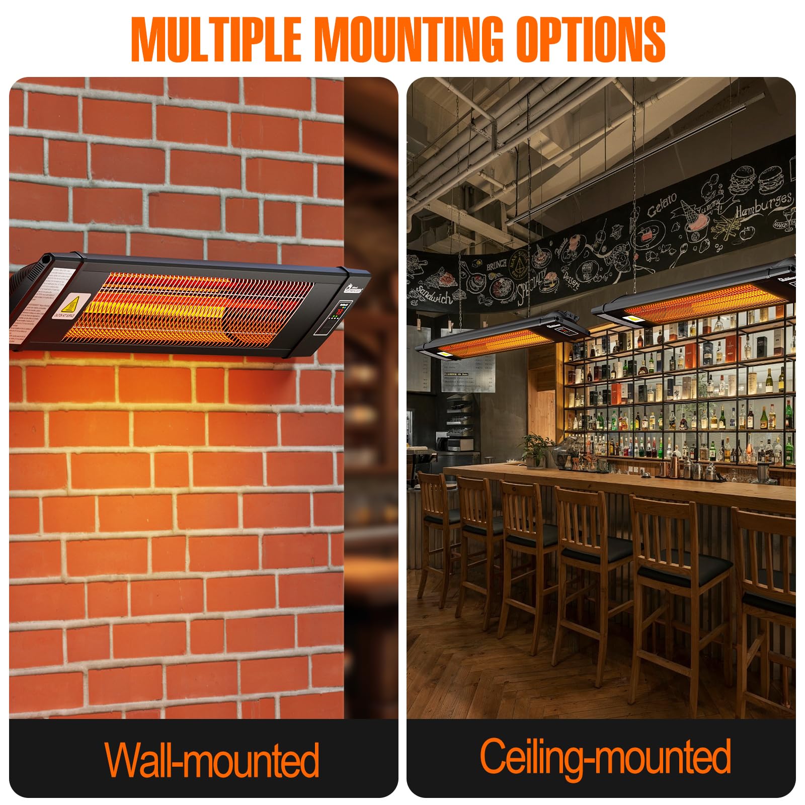 DR. INFRARED HEATER beside toolbox to illustrate compact scale and easy placement