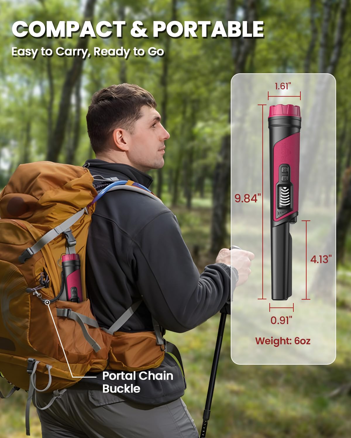 DR.ÖTEK pinpointer in beach lifestyle scene aiding a hobbyist treasure hunt